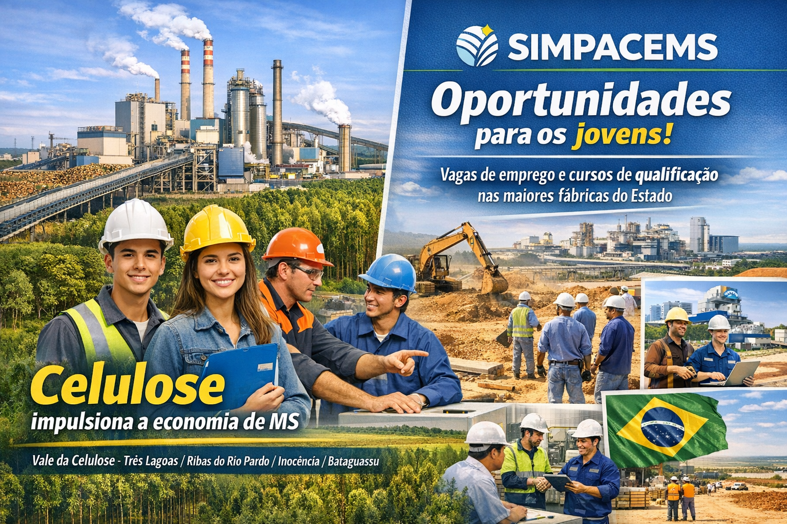 Economia de MS impulsionada pela celulose: Simpacems promove empregos para jovens em grandes fábricas