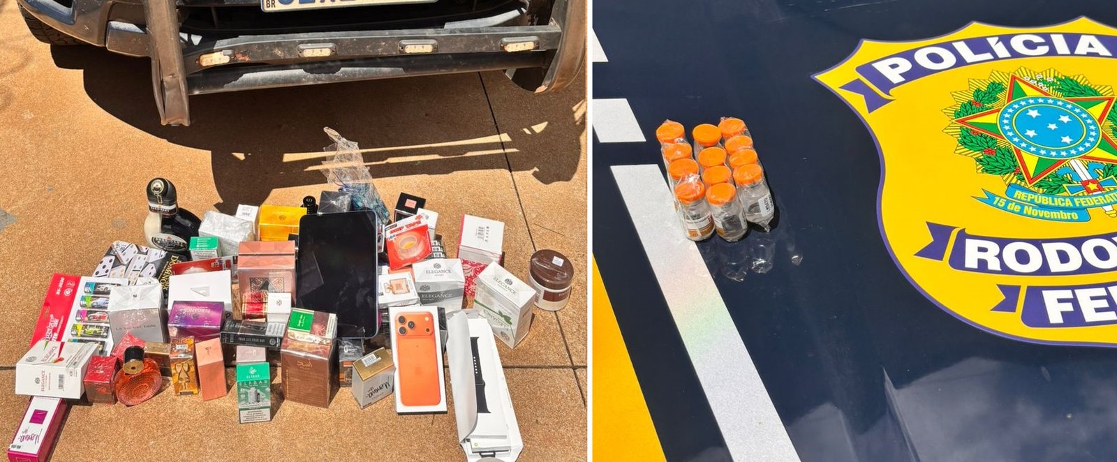 PRF apreende medicamentos ilegais e prende dupla na BR-262, em Três Lagoas